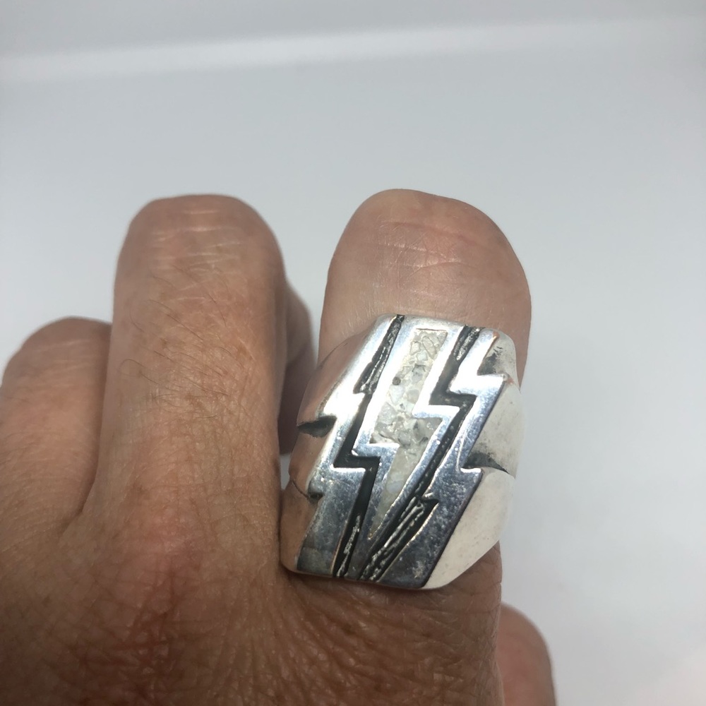 Vintage MOP Inlay Lightning Bolt Ring